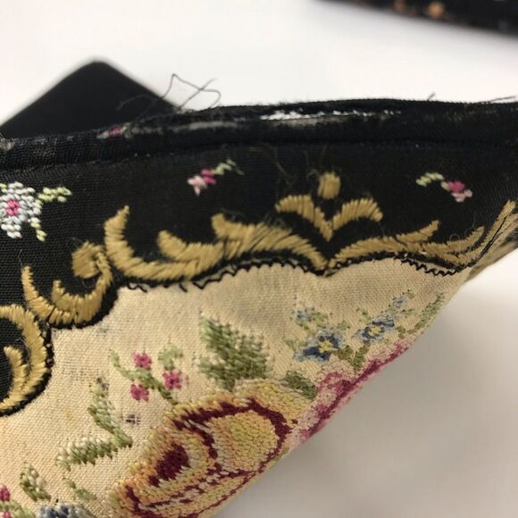 Vintage Floral Petit Point Embroidery Evening Fold-over Wallet Purse - Picture 3 of 9